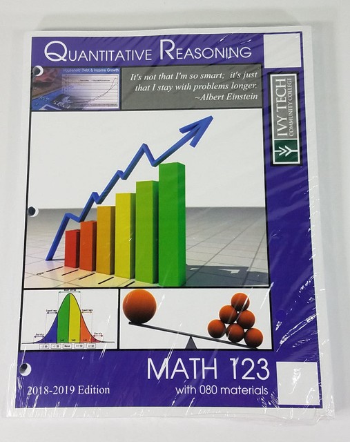 Quantitative Reasoning Math 123 Ivy Tech Binder Bound 3 Hole Punch ...