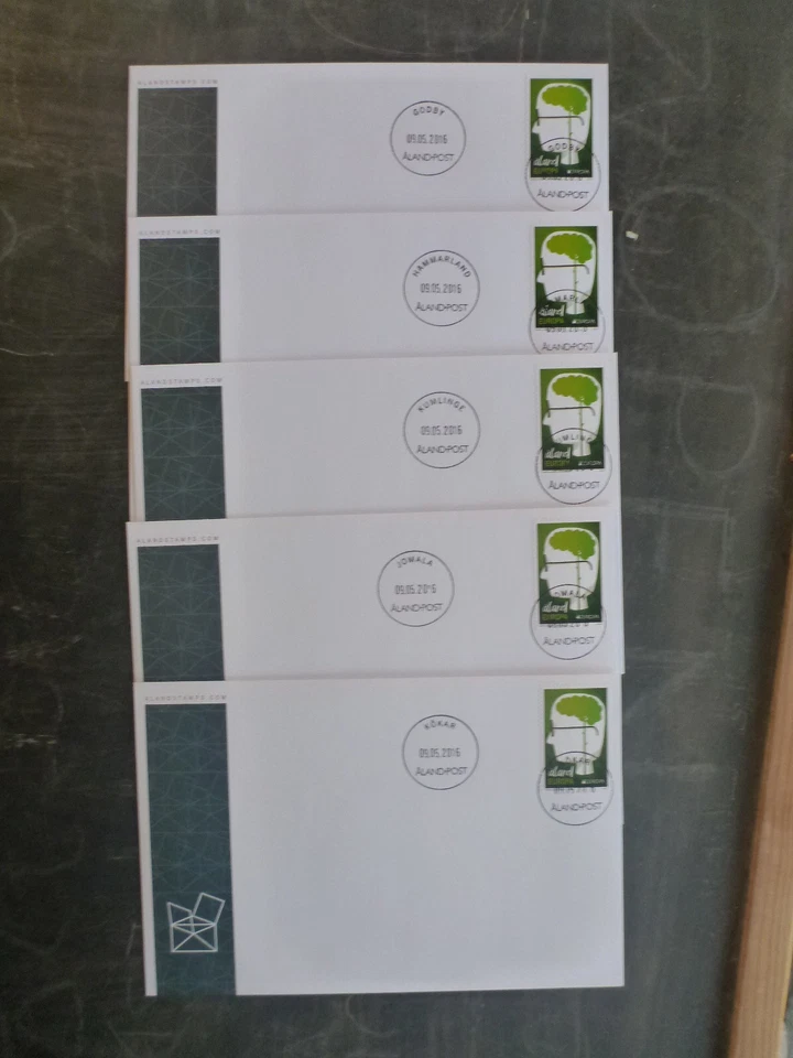 2016 ALAND, FINLAND CONJUNTO DE 19 CORREIOS THINK GREEN FDC CAPAS PRIMEIRO DIA - Imagem 2 de 4
