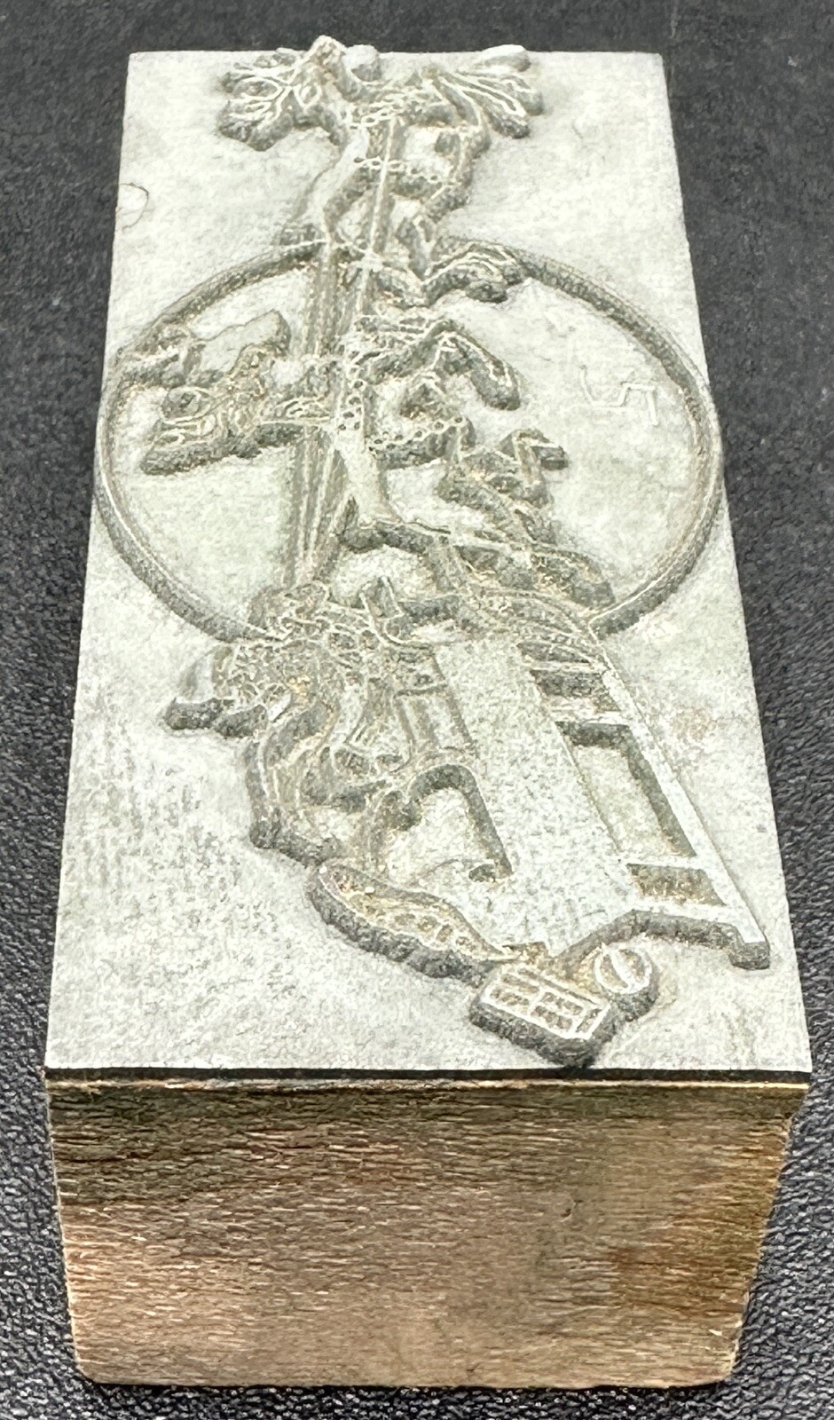 Vintage Christmas Printing Letterpress Printer Type Stamp Santa Sleigh Reindeer