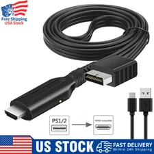 For Sony PS1 PS2 to HDMI Adapter Cable Game Console Audio Video Converter Cord `