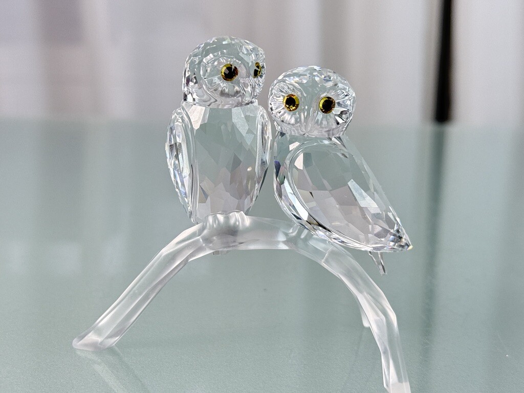 Swarovski Figurine 1003312 Owl Pair 7.7cm. Excellent Condition | eBay