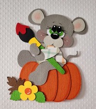 Fall Colors Painter Mouse. Scrapbook, Card Making Paper Piecing