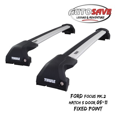 Thule WingBar Edge Silver Roof Bars for Ford Focus Mk2 Hatch