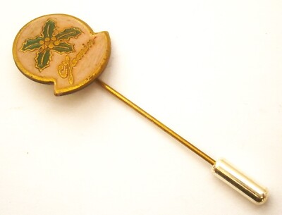 S963) Weihnachten Stechpalme C Jamin Vintage Werbung Krawatte Anstecknadel Abzeichen