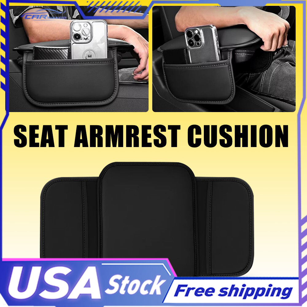 Seat Leather Armrest Cushion Storage Universal Pad For Car Interior Accessories