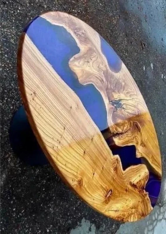 Epoxy Table Top, center Table Epoxy Resin River Table, Natural Wood Boat Table - Image 2 of 4