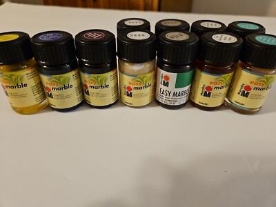 Large Lot 25 Easy Marble Marabu 15ml jars Most Very Full 4 Half Full Pre-owned