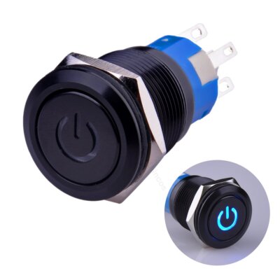 Ulincos Latching Pushbutton Switch U19C1 1NO1NC SPDT ON/Off Black Metal Shell...