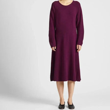 uniqlo 100% wool purple dress Size XS UK 8-10