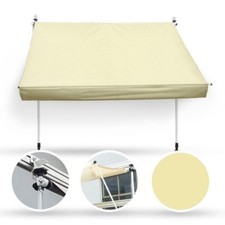 300 x 120 Klemmmarkise Fallarmmarkise Markise beige UNI Handkurbel Balkonmarkise