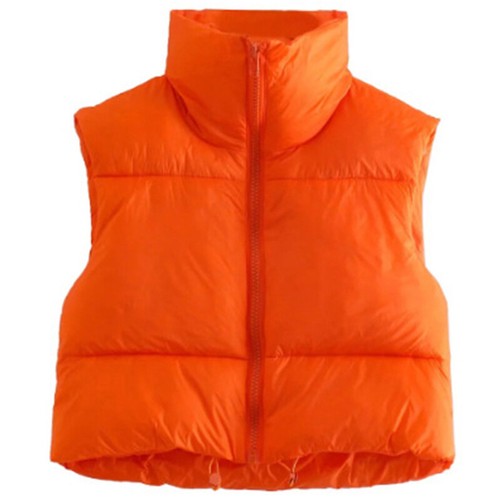 Ladies Winter Crop Vest Stand Collar Puffer Jacket Women Sleeveless Casual Coat - Picture 5 of 57