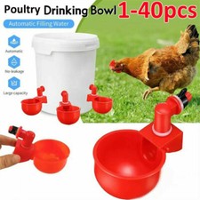 1-40PCS Automatic Water Cups Poultry Drinker Waterer Chicken Duck Quail Drinking