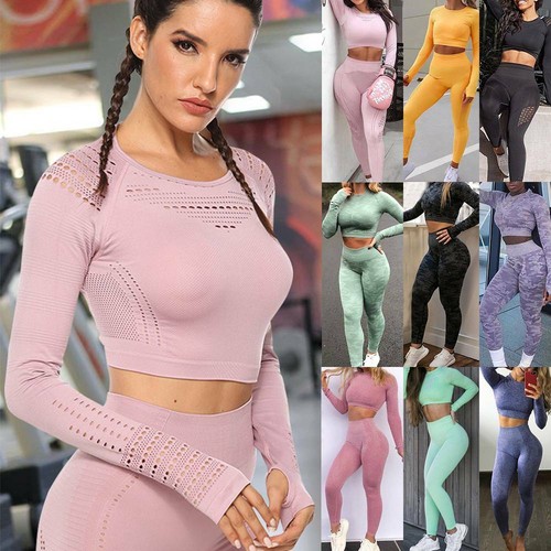 Crop Top\u0026Leggings Gym Fitness Pants 