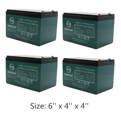 4x 6-DZM-12 12V 12Ah Battery for 48v Electric Bicycle Drift Trike Scooter GoKart