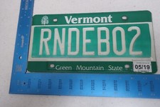 Vermont License Plate Tag 2019 19 VT Vanity RN Deb 02 Nurse Debbie RNDEB02 #1