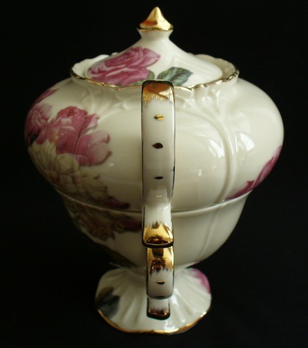 ROMANTIC ROSE~Victorian~TEAPOT&CUP~Tea For One~PORCELAIN~Burton & Burton~GOLD - Picture 16 of 24
