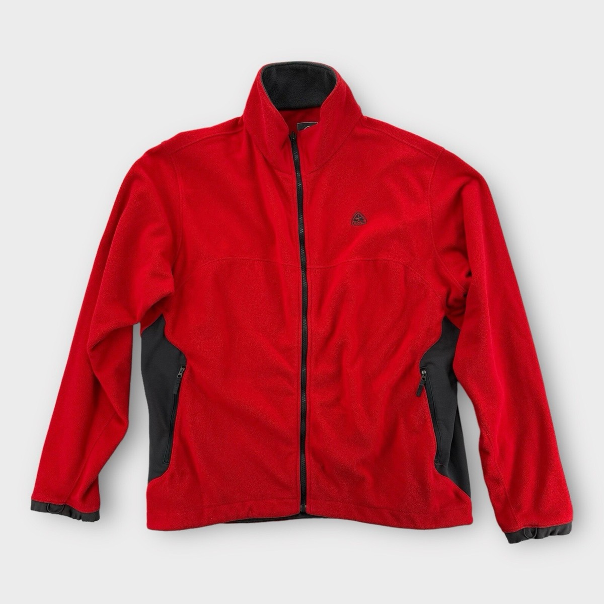Nike ACG Fleece Jacket Mens XXL Red Therma Fit Zip Pockets Nike ACG Fleece Jacket Mens XXL Red Therma Fit Zip Pockets