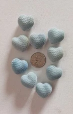 Beads Flocked/ Fuzzy Beads Blue Jewelry / Craft /Tassel Cap Supplies 9@ 1" As Is