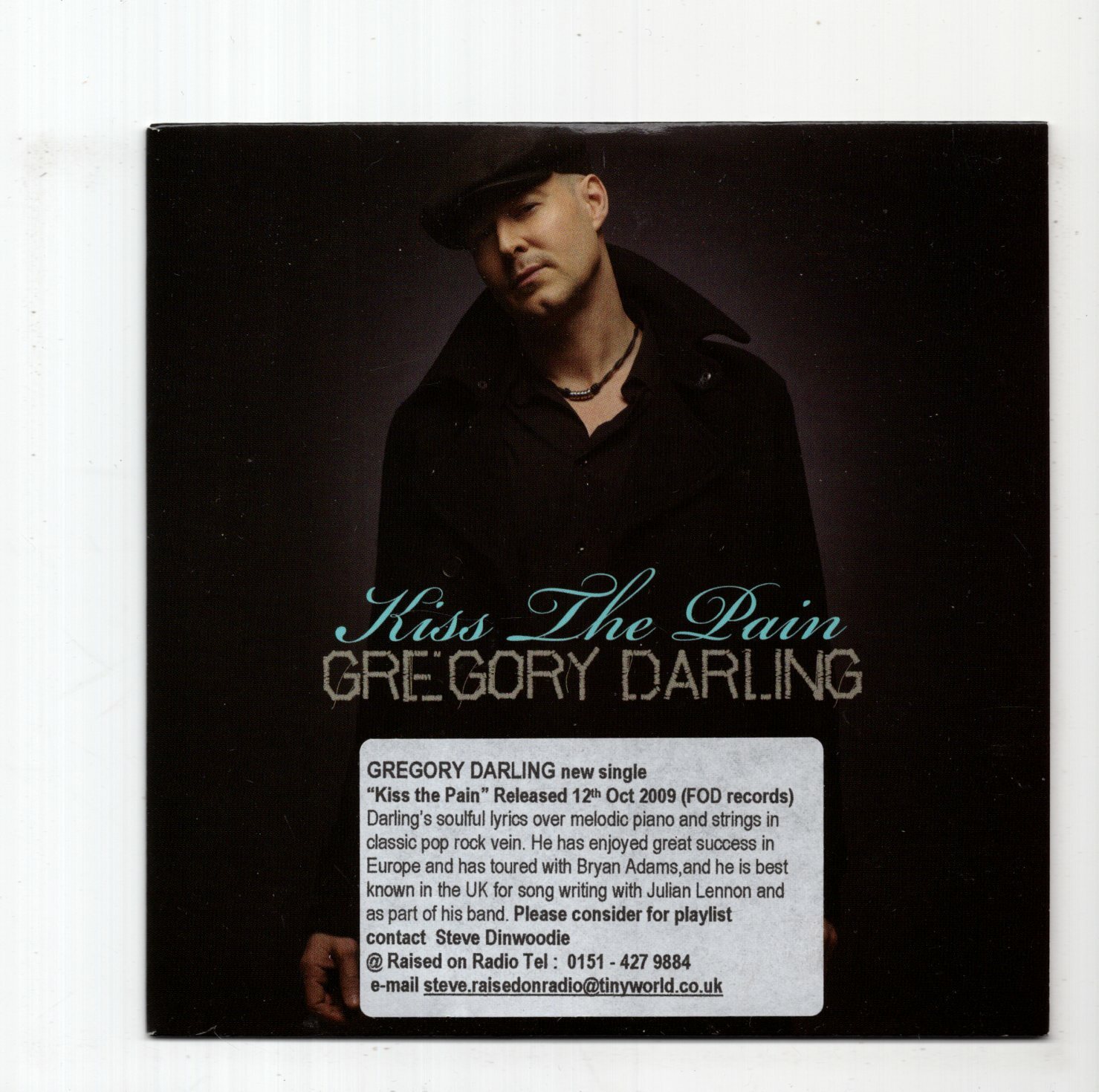 (JA179) Gregory Darling, Kiss The Pain - 2009 CD