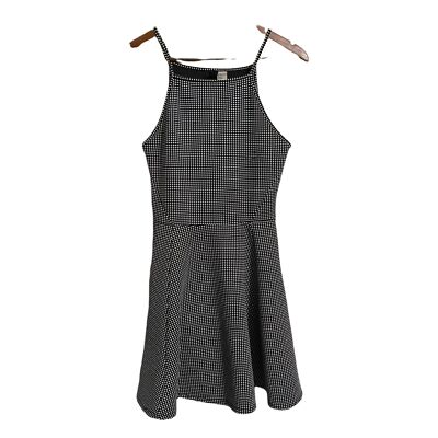 H&M Divided Womens Black White Dot Square Neck Y2K Sleeveless Mini Dress Size 8