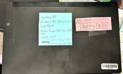 *AS IS!PARTS ONLY!* Microsoft Surface RT win 8.1, 2GB Ram,64GB SSD & Power Cable