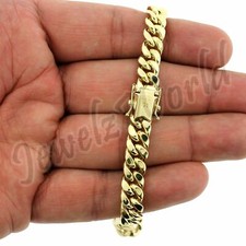Real 10K Yellow Gold Men's 6MM Miami Cuban Link Chain Bracelet With Box Lock