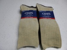 Chaps Men's Brown Classic Ribbed Dress Crew Socks 6 Pairs Shoe Size 6-12.5 NEW