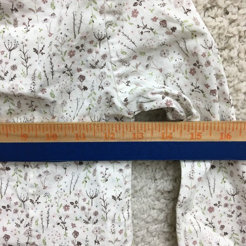 Jacadi Shirt Top 8 Youth Beige Allover Floral Button Up Pintuck Boho Girls 8A - Picture 7 of 9