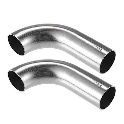 2 Pcs Bend Elbow Pipe Tube, 1.25'' OD 4.72'' 2.56'' Leg 90 Degree DIY Exhaust 