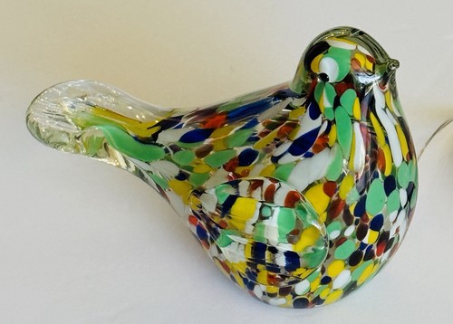 Murano Style Glass Bird with Battery Powered LED Light Multi Colored Bird NEW - Picture 5 of 7
