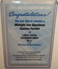 2026 Topps Midnight LeBron James Equinox /20 Auto REDEEMED Redemption