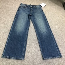 Aeropostale Wide Leg Jeans Teens M Blue Medium Wash Denim Pants Casual