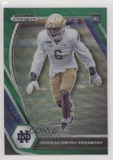 2021 Panini Prizm Draft Picks Green Wave Prizm Jeremiah Owusu-Koramoah #147 yj7