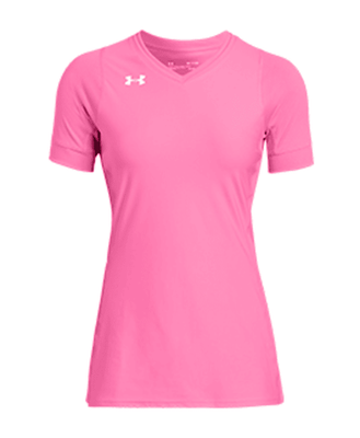 #ad Under Armour Womens Powerhouse SS Jersey Hot Pink Medium 1326615 Retail $40 $11.25