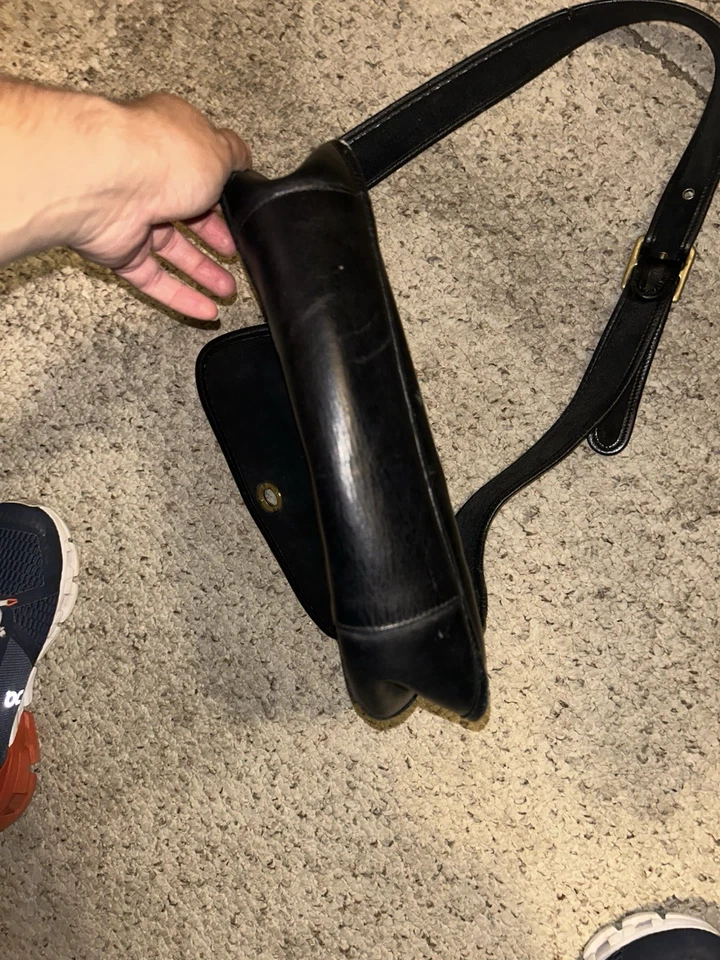 ТРЕНЕР 9980 TAFT одно плечо сумка через плечо кожи черный винтажный 90-х сделано в США - Изображение 4 из 4