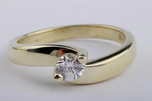 Solitär Ring Kristall 333 8K Gelb Gold Gr. 55 Top Zustand! - - Bild 3 von 4