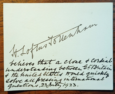 #ad #ad Admiral Henry Loftus Tottenham 1860 1950 1923 Signed amp; Inscribed Card $65.00