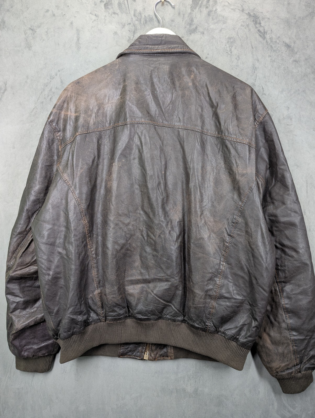 Otago Rugby Leather Flying Aviator Jacket XL Soft Distressed Vintage Condition image 6