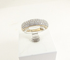 Ewigkeitsring 9 kt Gold Diamant dreireihig 2,2 Gramm 5 mm Größe N Geschenkbox