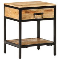 Nachttisch Braun 40 X 35 X 50 Cm Massives Mango Holz Und Metall Nachttisch Rusti
