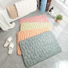 Cobblestone Bath Mat   Non-slip, Absorbent  Washable Bathroom Rug