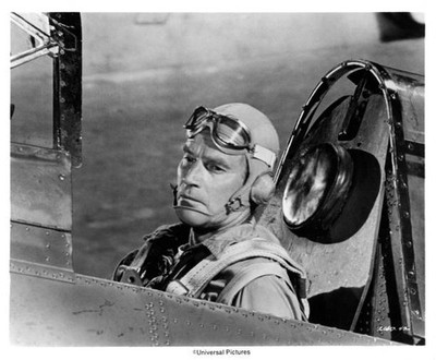 Charlton Heston in his SBD Dauntless plane from the film Midway 1976 Old Photo