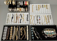 Collection Of 80 Assorted Women  s Costume Bracelets And Cuffs