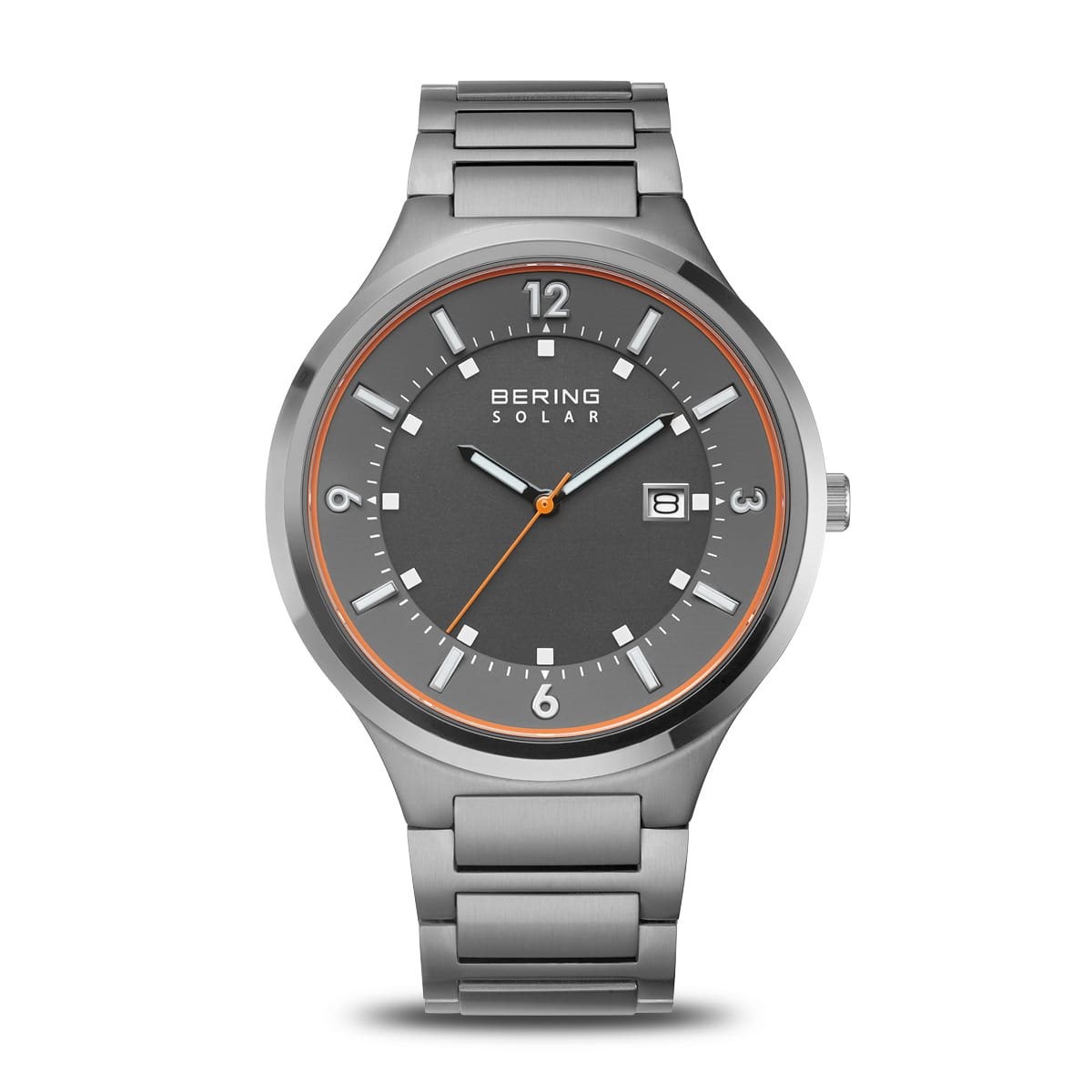 Montre Bering Homme Solar acier gris cadran bleu étanche