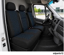 Sitzbezüge 2+1 Vordersitz Set Stoff Schwarz Blau für Mercedes Sprinter 2006-2018 Sitzbezüge 2+1 Vordersitz Set Stoff Schwarz Blau für Mercedes Sprinter 2006-2018