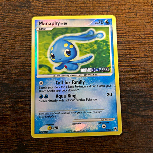 Nintendo Pokemon TCG Manaphy 9/130 Diamond & Pearl Rare HOLO 2007 EN