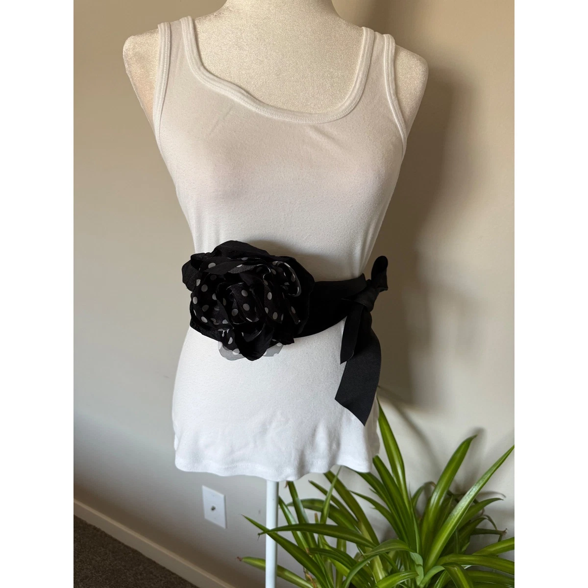 3114 Flower Belt Wide Women Stretchy White Elastic Rhinestone Belts 61ycJfaPKTL._AC_UY1000_.jpg main image 2