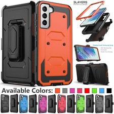 For Samsung Galaxy S21 FE Shockproof Hybrid Case Hard Cover / Holster Belt Clip