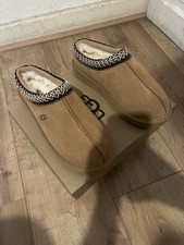 UGG Tasman Slippers Chestnut Suede Sheepskin Lined UK 7 Mens Womens