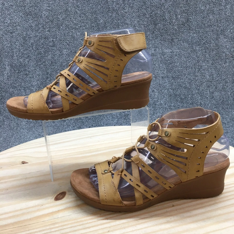 Sandalia Baretraps Mujer 7.5M Marrón Tipton Gladiador Tacón de Cuña Cuero Informal Foto 2 de 4